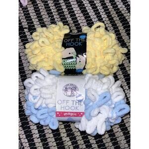 2 Lion Brand Yarns Off The Hook 3.5oz King's‎ Crown Yellow Polyester 157 & Star